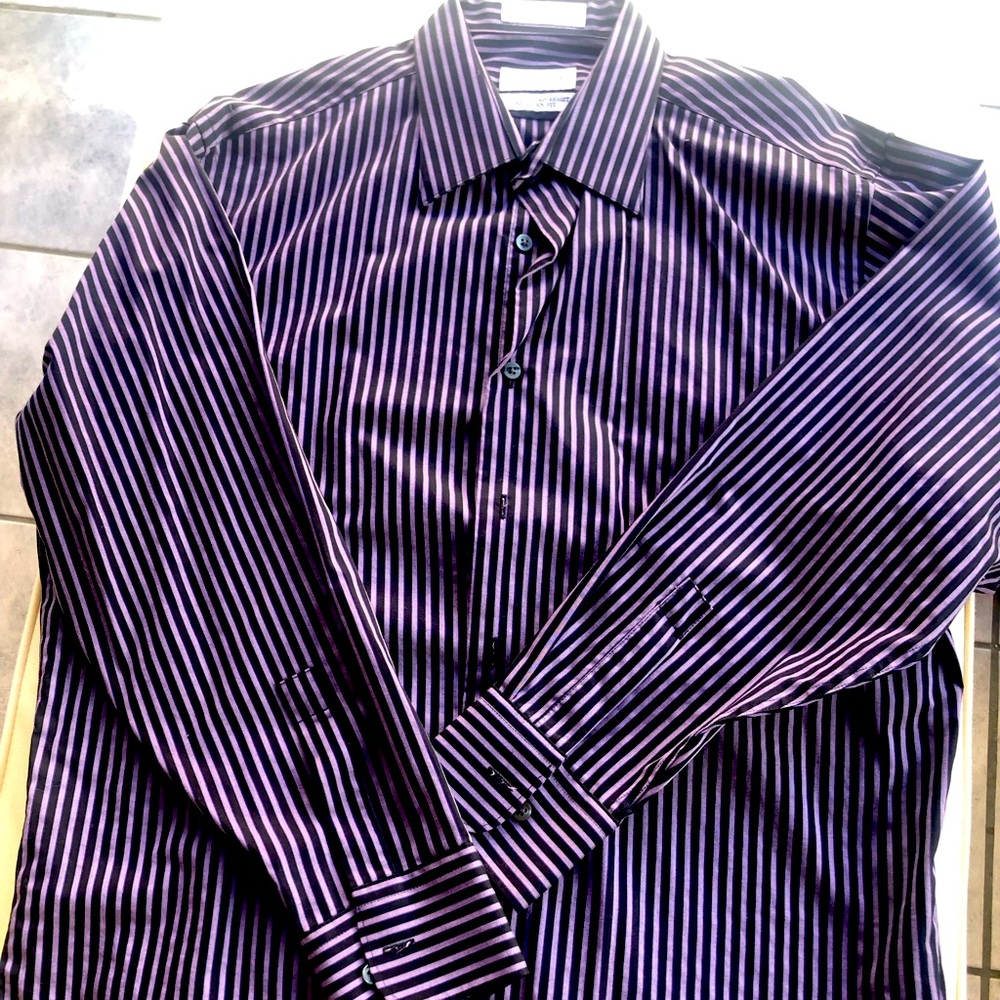 Size 16 32/33 purple stripe dress shirt.